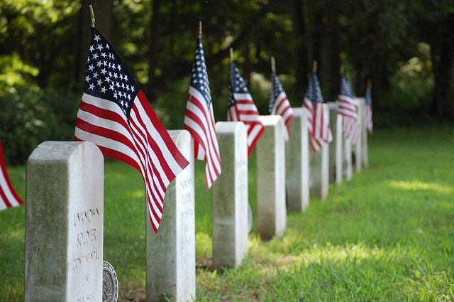 American Flags on graves