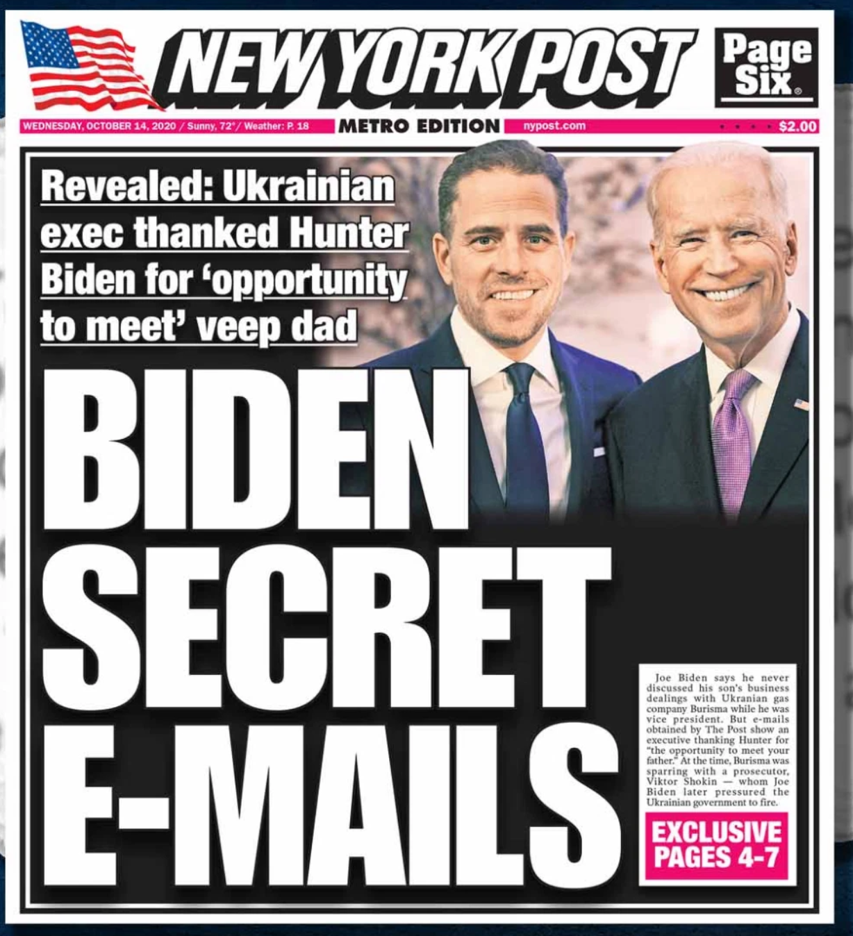 Front Page - NY Post Hunter Biden