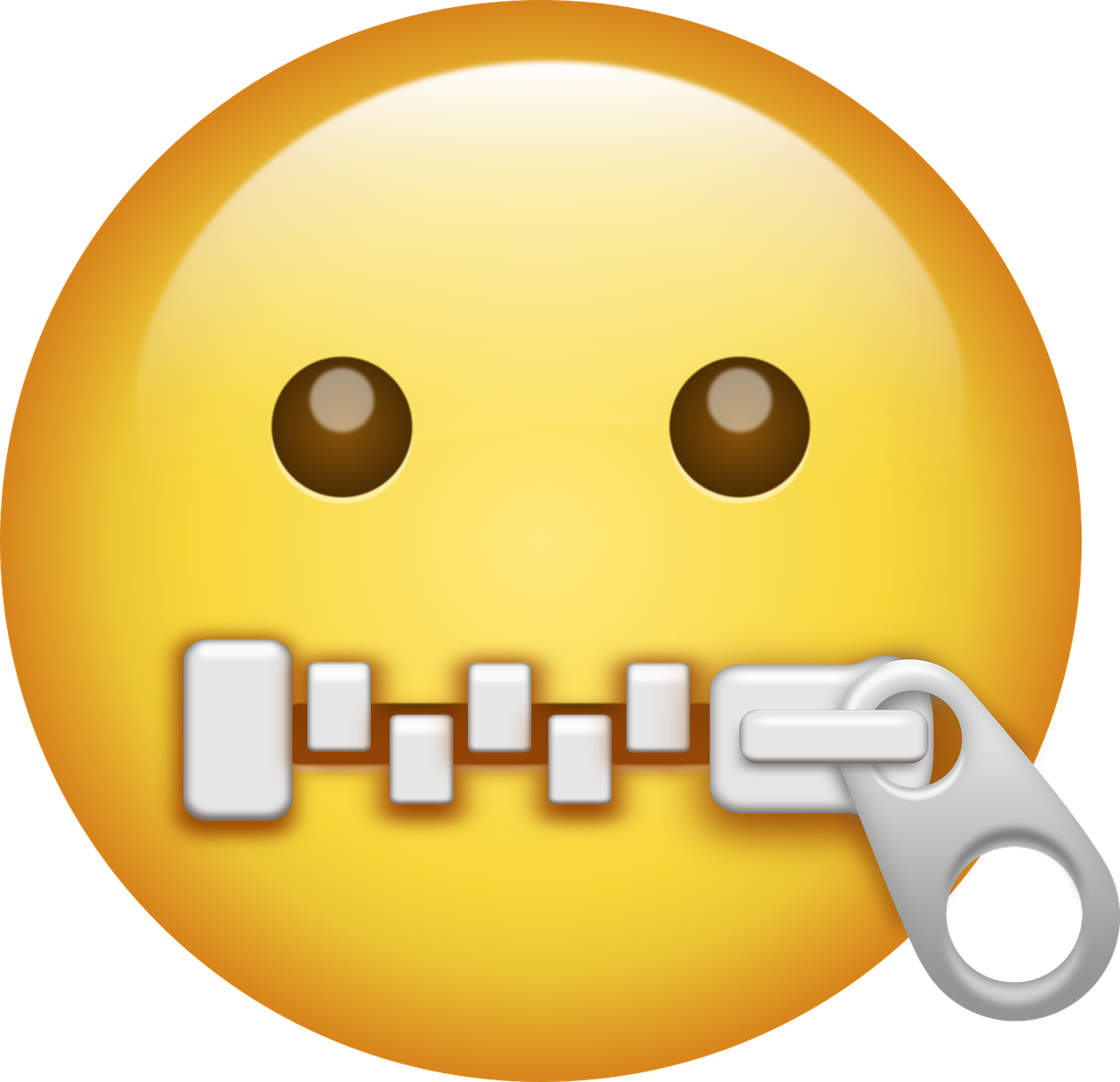 Emoji with zippered mouth