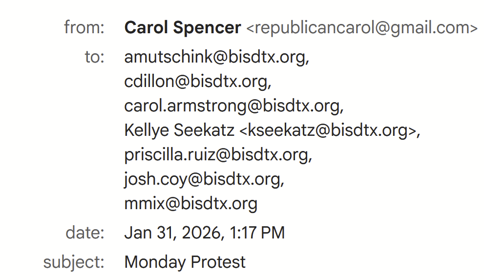 List of emails included on first email
