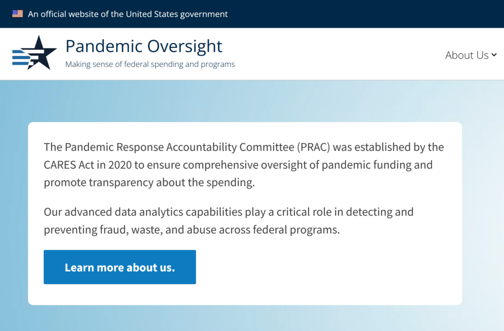 Pandemic Oversight Website